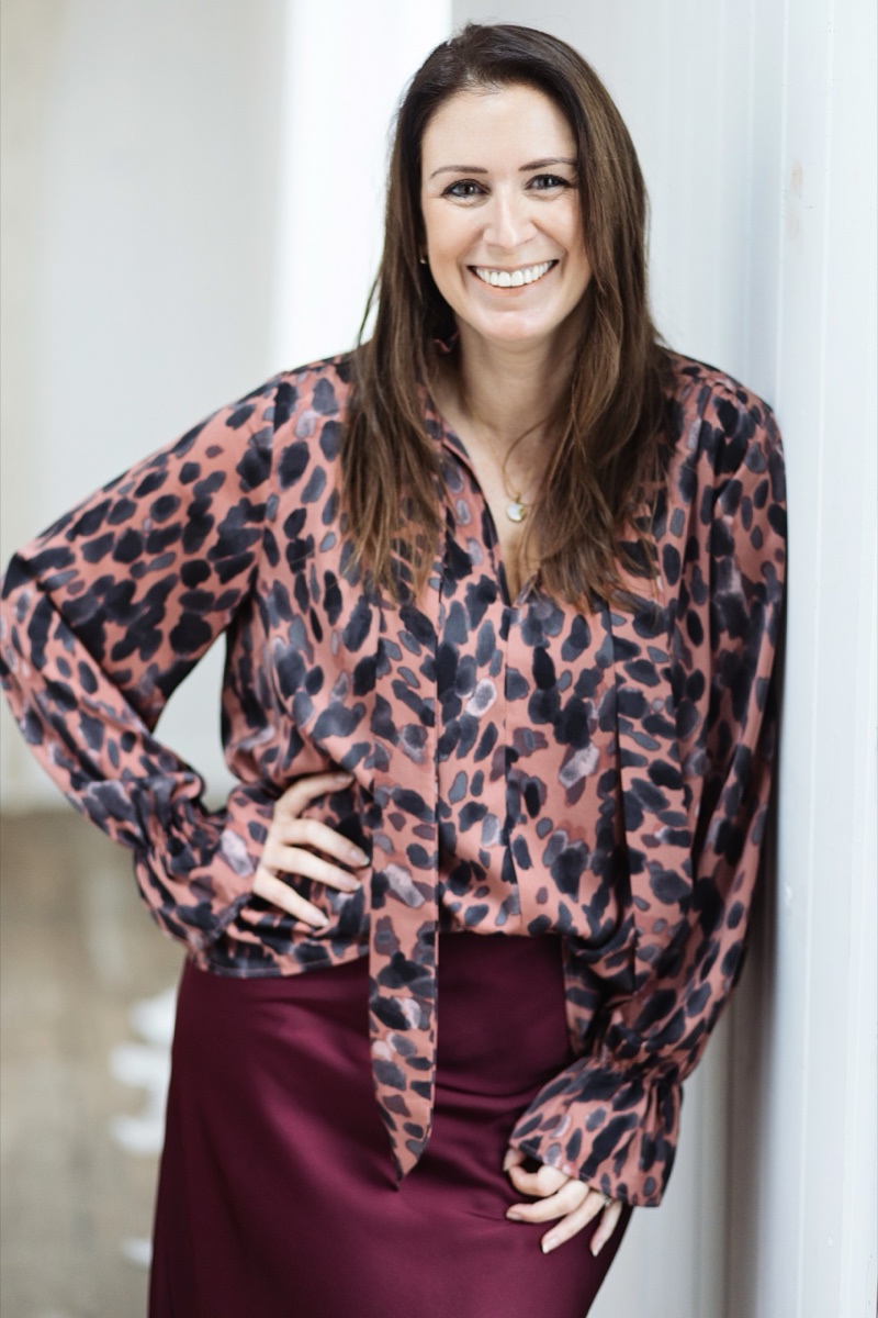 Professional branding portrait in patterned styling