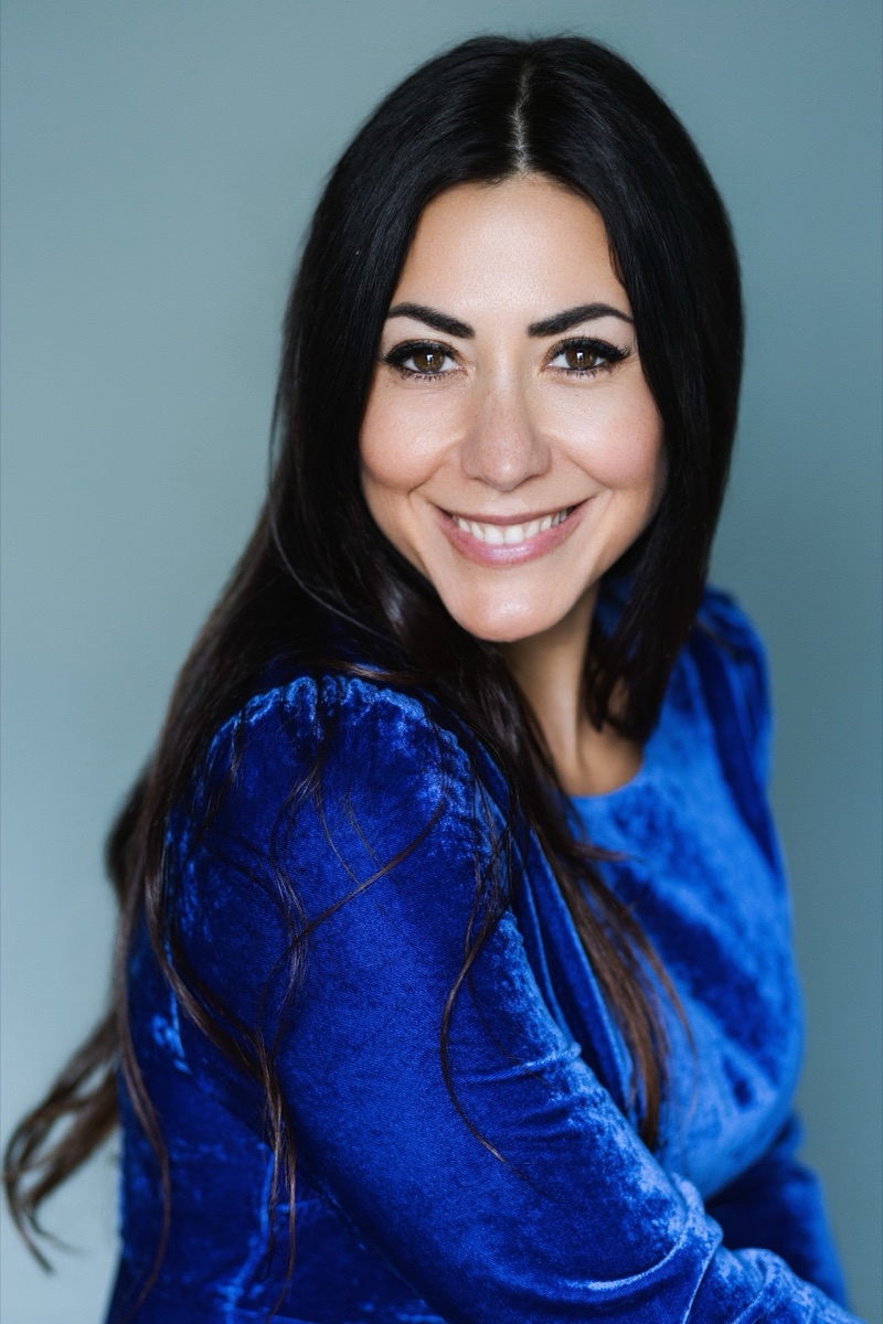 Professional portrait in a blue top